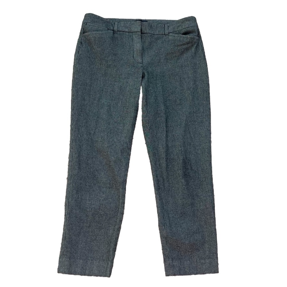 White House Black Market Slim Ankle Pants Herringbone Gray 6 Pockets WHBM